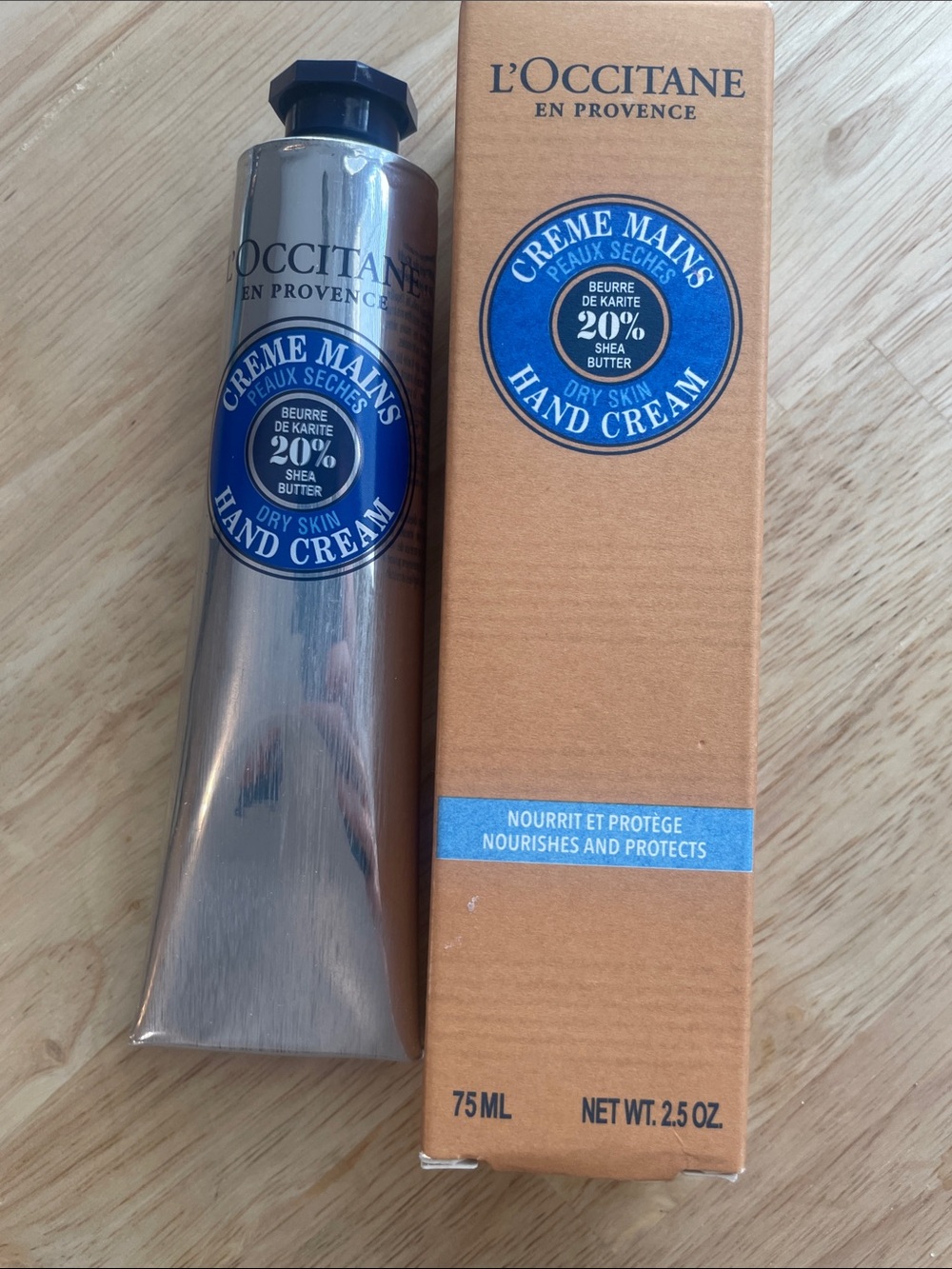 L'OCCITANE Hand Cream - Silver & Orange with Blue Accent